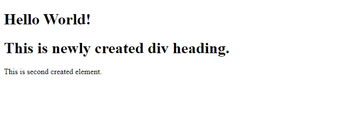 JavaScript DOM - Adding New Elements