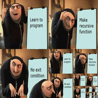 Recursion base case analogy